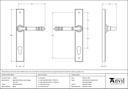 Polished Nickel Reeded Slimline Lever Espag. Lock Set - 33316 - Technical Drawing
