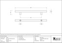 Polished SS (316) 0.6m T Bar Handle Secret Fix 32mm Ø - 50239 - Technical Drawing