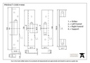 PVD ½&quot; Euro Dead Lock Rebate Kit - 91850 - Technical Drawing