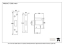 PVD 2½&quot; 5 Lever BS Deadlock - 91831 - Technical Drawing