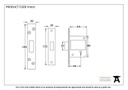 PVD 2½&quot; 5 Lever BS Deadlock KA - 91833 - Technical Drawing