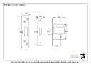 PVD 3" 5 Lever BS Deadlock - 91832 - Technical Drawing
