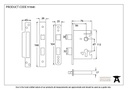 PVD 3&quot; Euro Profile Sash Lock - 91840 - Technical Drawing