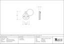 Rosewood 30mm Round Escutcheon - 83832 - Technical Drawing
