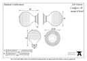 Rosewood and PN Beehive Mortice/Rim Knob Set - 83635 - Technical Drawing