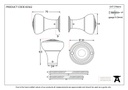Rosewood Ringed Mortice/Rim Knob Set - 83562 - Technical Drawing