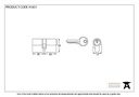 Satin Chrome 30/30 Euro Cylinder - 91851 - Technical Drawing