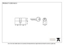 Satin Chrome 35/35 Euro Cylinder - 90213 - Technical Drawing