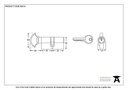 Satin Chrome 35/35 Euro Cylinder/Thumbturn - 90214 - Technical Drawing