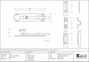 Satin Chrome 4&quot; Universal Bolt - 45796 - Technical Drawing