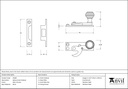 Satin Chrome Beehive Sash Hook Fastener - 45940 - Technical Drawing