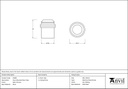 Satin Chrome Floor Mounted Door Stop - 45909 - Technical Drawing