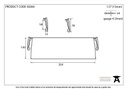 Satin Chrome Large Letter Plate Cover - 92004 - Technical Drawing