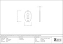 Satin Chrome Oval Escutcheon - 91985 - Technical Drawing