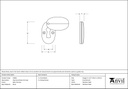 Satin Chrome Oval Escutcheon &amp; Cover - 91993 - Technical Drawing