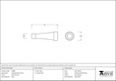 Satin Chrome Projection Door Stop - 45908 - Technical Drawing