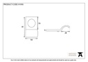 Satin Chrome Rim Cylinder Pull - 91995 - Technical Drawing