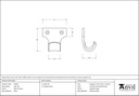 Satin Chrome Sash Lift - 45930 - Technical Drawing