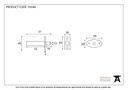 Satin Chrome Security Window Bolt - 91048 - Technical Drawing