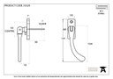 Satin Chrome Slim Peardrop Espag - RH - 33329 - Technical Drawing