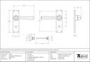 Satin Chrome Straight Lever Bathroom Set - 91973 - Technical Drawing
