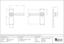 Satin Chrome Straight Lever Latch Set - 91970 - Technical Drawing