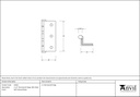 Self Coloured Brass 2½&quot; (pair) Stormproof Hinge 1951 - 91044 - Technical Drawing