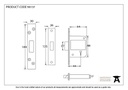 SS 2½&quot; 5 Lever BS Deadlock - 90137 - Technical Drawing