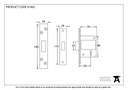 SS 3" 5 Lever BS Deadlock KA - 91902 - Technical Drawing