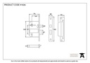 SS 3&quot; 5 Lever BS Sashlock KA - 91826 - Technical Drawing