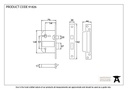 SS 3" 5 Lever BS Sashlock KA - 91826 - Technical Drawing