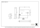 SS 5&quot; Horizontal Latch - 91110 - Technical Drawing