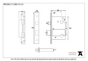 SSS 2½&quot; 5 Lever H/Duty BS Sash Lock KA - 91123 - Technical Drawing