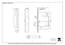 SSS 2½&quot; 5 Lever Heavy Duty BS Sash Lock - 91057 - Technical Drawing