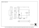 SSS 6&quot; Horizontal 5 Lever Sash Lock - 91074 - Technical Drawing