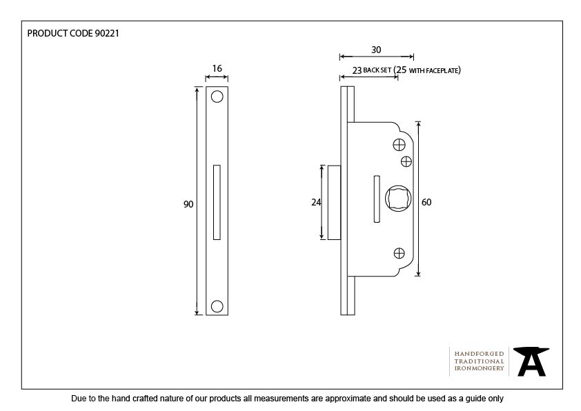 SS Window Lock - 90221 - Technical Drawing