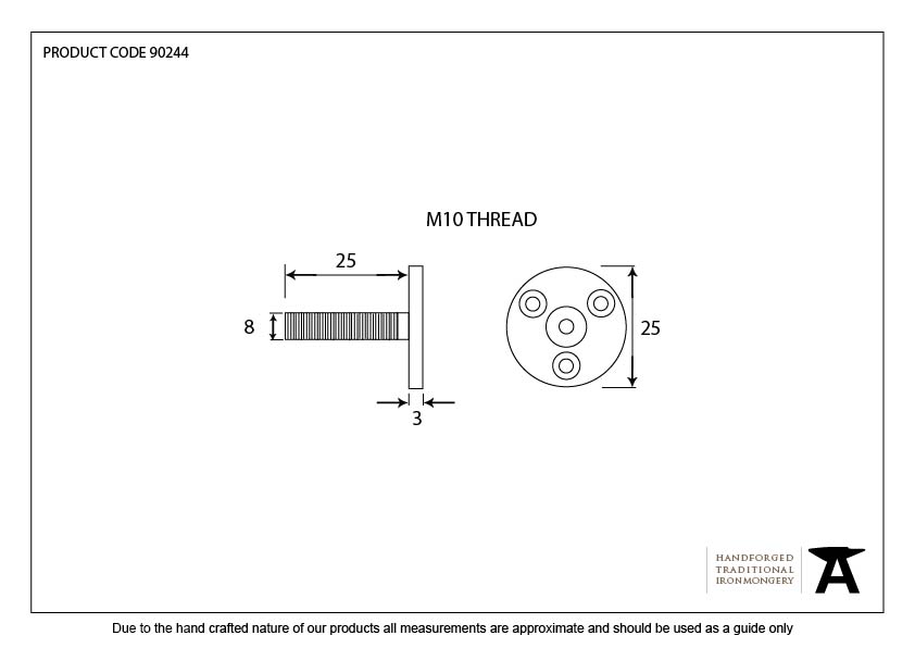 Threaded Taylors Spindle M10 X 1.5 - 90244 - Technical Drawing