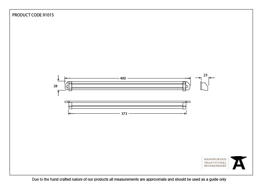 White Large Aluminium Canopy 400mm - 91015 - Technical Drawing