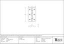 Aged Brass 2.5" Butt Hinge (pair) - 49925 - Technical Drawing