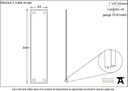 Aged Brass 300mm Art Deco Fingerplate - 45389 - Technical Drawing