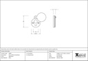 Aged Brass 30mm Round Escutcheon - 83805 - Technical Drawing