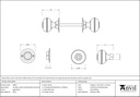 Aged Brass 50mm Prestbury Mortice/Rim Knob Set - 83857 - Technical Drawing