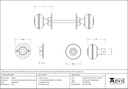 Aged Brass 63mm Prestbury Mortice/Rim Knob Set - 83858 - Technical Drawing