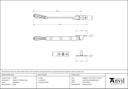 Aged Brass 8" Hinton Stay - 45359 - Technical Drawing