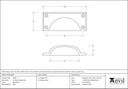 Aged Brass Art Deco Drawer Pull - 45400 - Technical Drawing