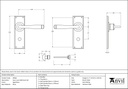 Aged Brass Avon Lever Bathroom Set - 90366 - Technical Drawing