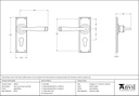 Aged Brass Avon Lever Euro Set - 90370 - Technical Drawing