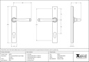 Aged Brass Avon Slimline Lever Espag. Lock Set - 90354 - Technical Drawing