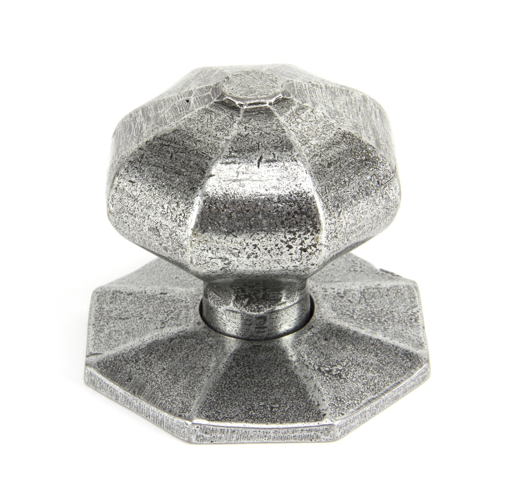 Pewter Large Octagonal Mortice/Rim Knob Set in-situ