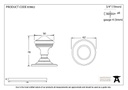 Aged Brass Brockworth Mortice Knob Set - 83862 - Technical Drawing